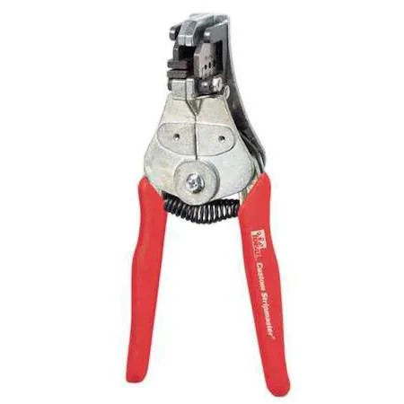Yellow-handled wire stripper with adjustable blade and cushioned grip