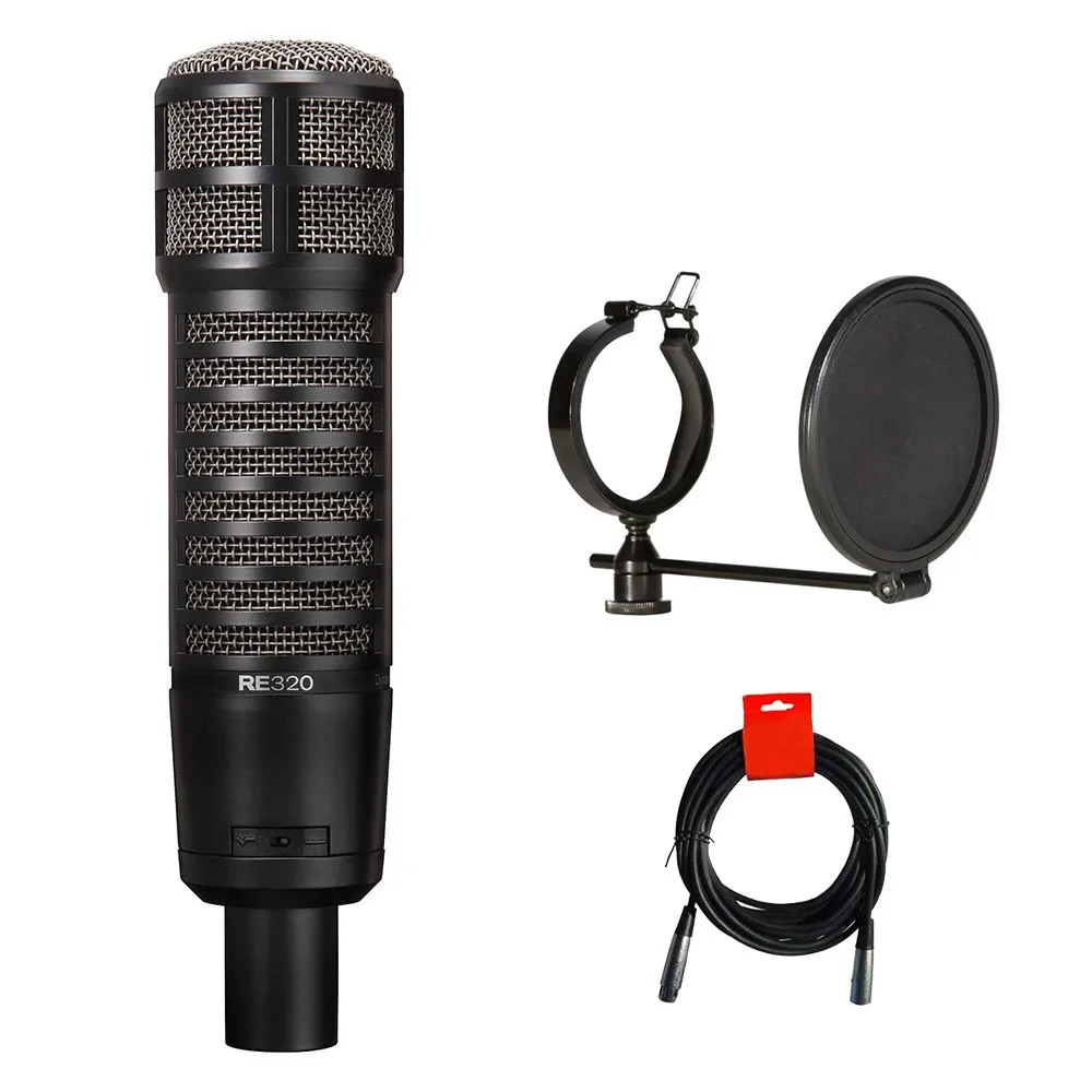 Electro-Voice Electro-Voice RE320 Variable-D Dynamic Microphone Bundle with Pop Filter and XLR Cable — product photo