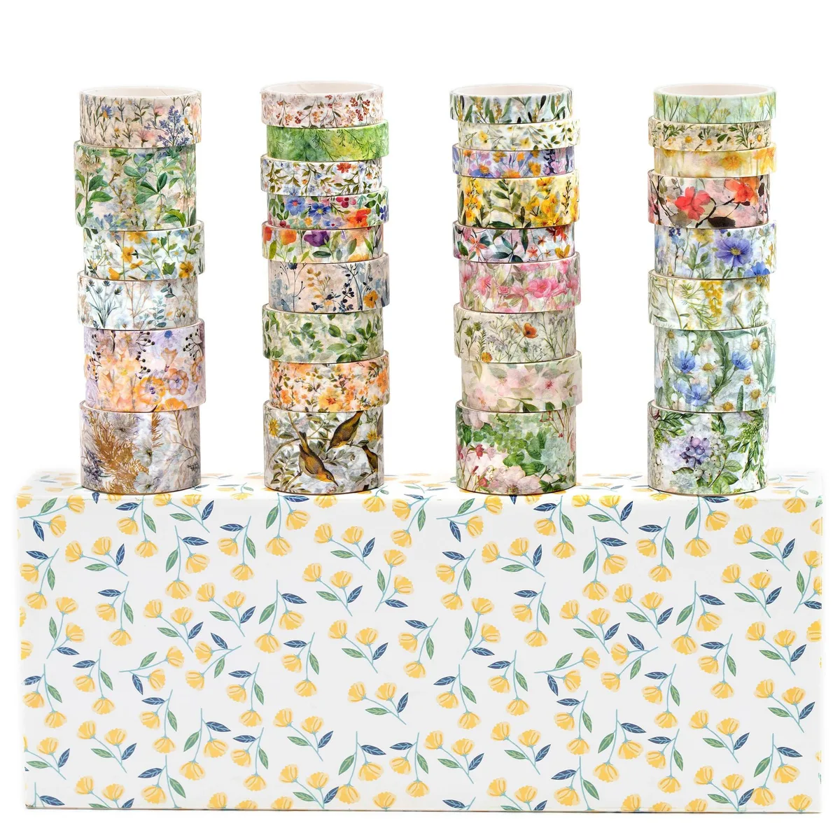 YUBX YUBX Floral Washi Tape Set 32 Rolls Mountain Blossom — product photo