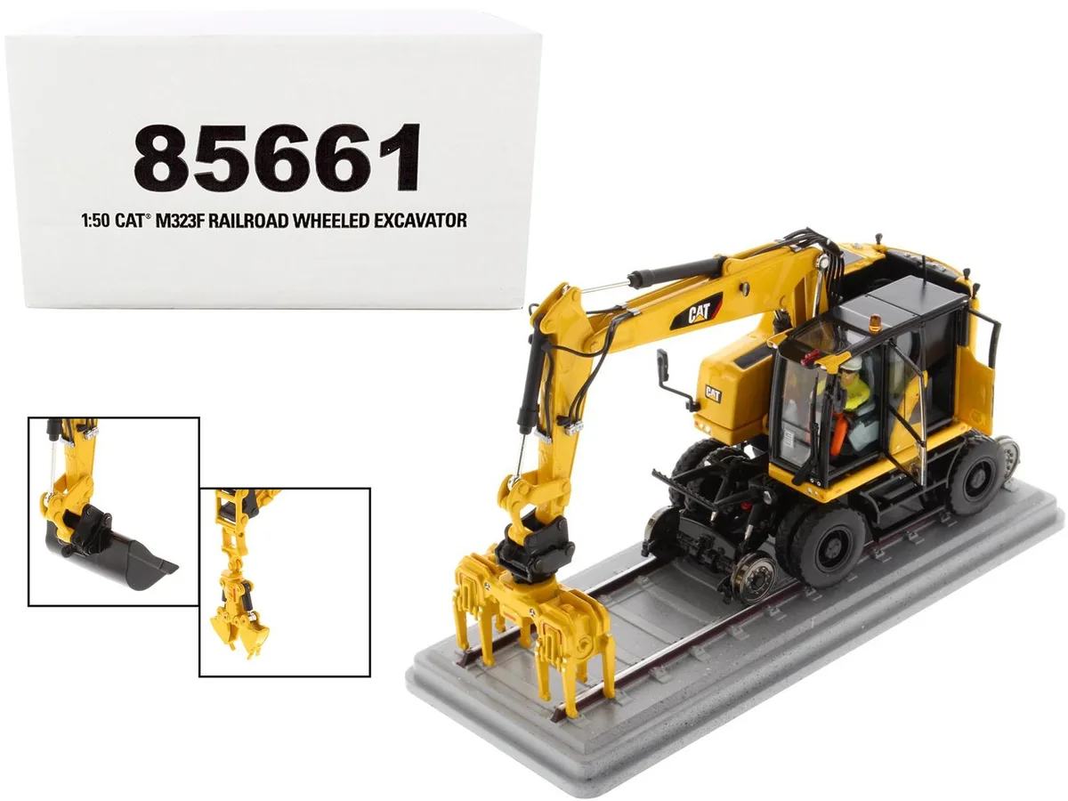 DieCast Masters DieCast Masters CAT M323F Railroad Wheeled Excavator 1/50 — product photo