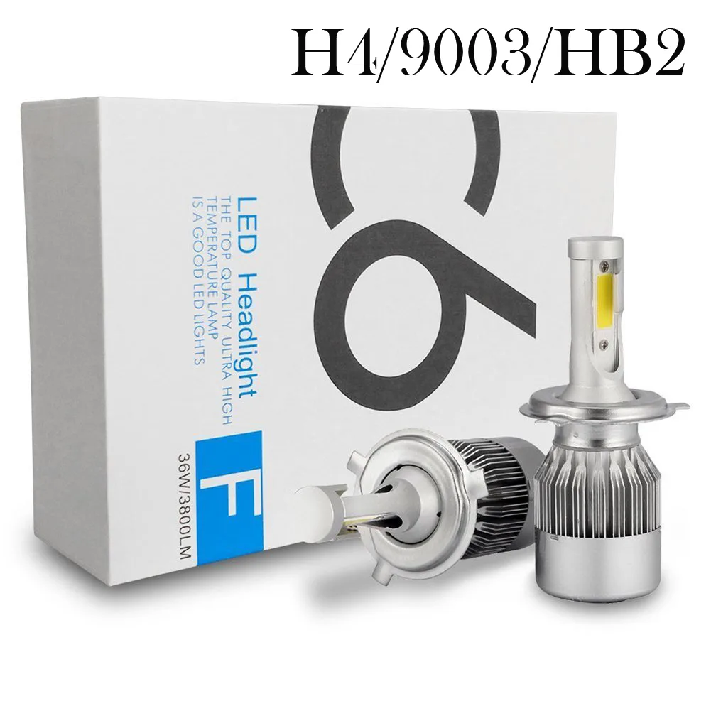 LUOM LUOM JC6-H4 H4/9003/HB2 LED Headlight Kit 72W 7600LM 6000K Pair — product photo