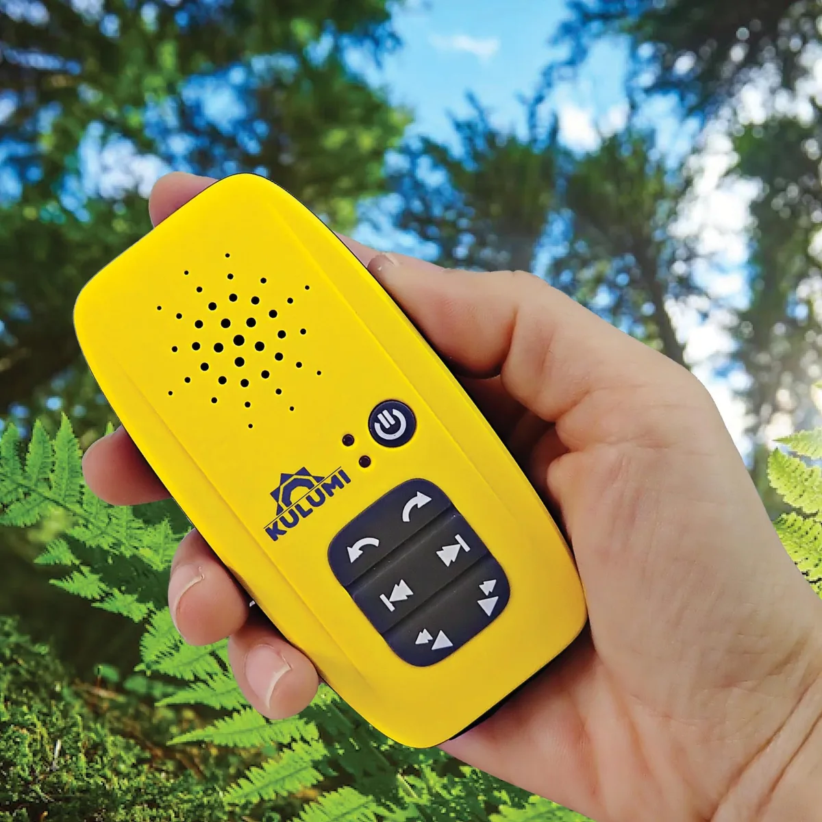 ALSEYE ALSEYE Kulumi X Yellow Solar MP3 Player with Black and Green Cables — product photo