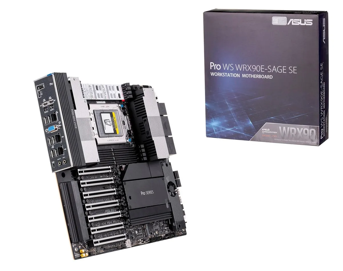 ASUS ASUS Pro WS WRX90E-SAGE SE WRX90 Threadripper PRO dual 10Gb 1Gb USB 3.2 Gen2 x6 server motherboard — product photo