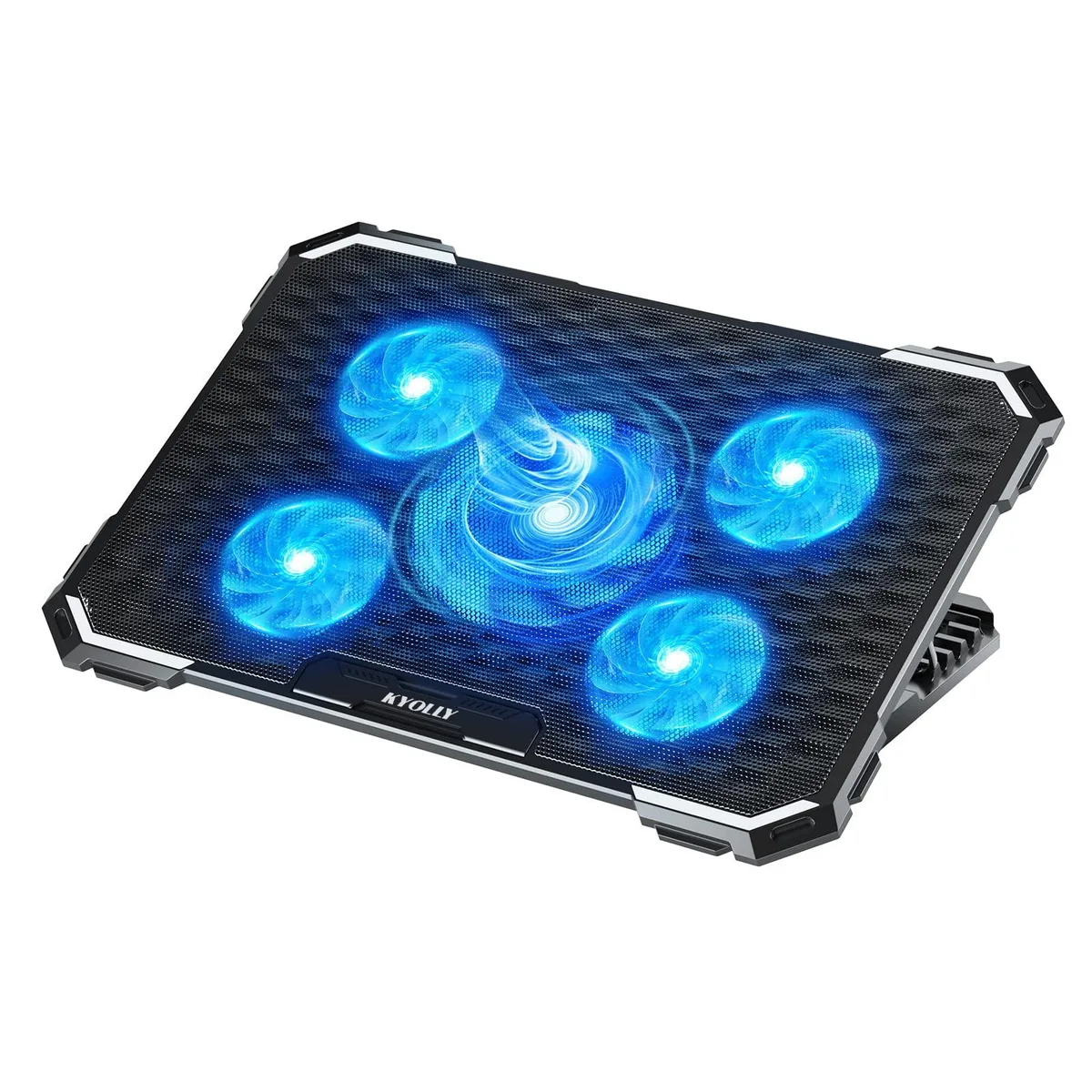  ENHANCE K20-3 Laptop Cooling Pad 5 Fans 15.6-17.3in Blue LED 2 USB 2.0 Ports 5 Height Levels — product photo