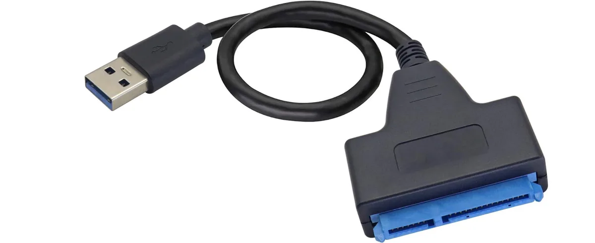 Black USB 3.0 to 2.5 inch SATA adapter cable with LED indicator