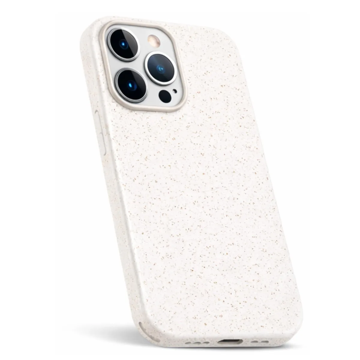 White Wheat Straw TPU case for iPhone 14, slim matte finish with precise cutouts