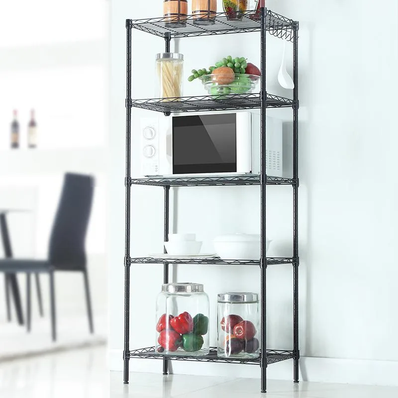 QXDRAGON QXDRAGON 5-Tier Adjustable Wire Shelving Unit Black 551 lbs 21.3" D x 11.4" W x 59.1" H — product photo