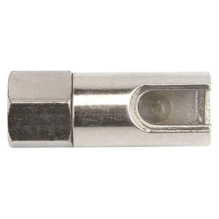 Right-angled steel grease coupler with silver finish