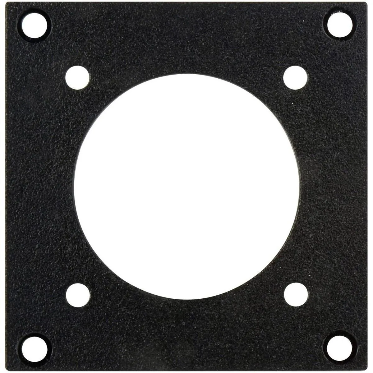Black metal frame module with Triax female jack, pre-punched for 19-inch 45-degree HY45 rack panel