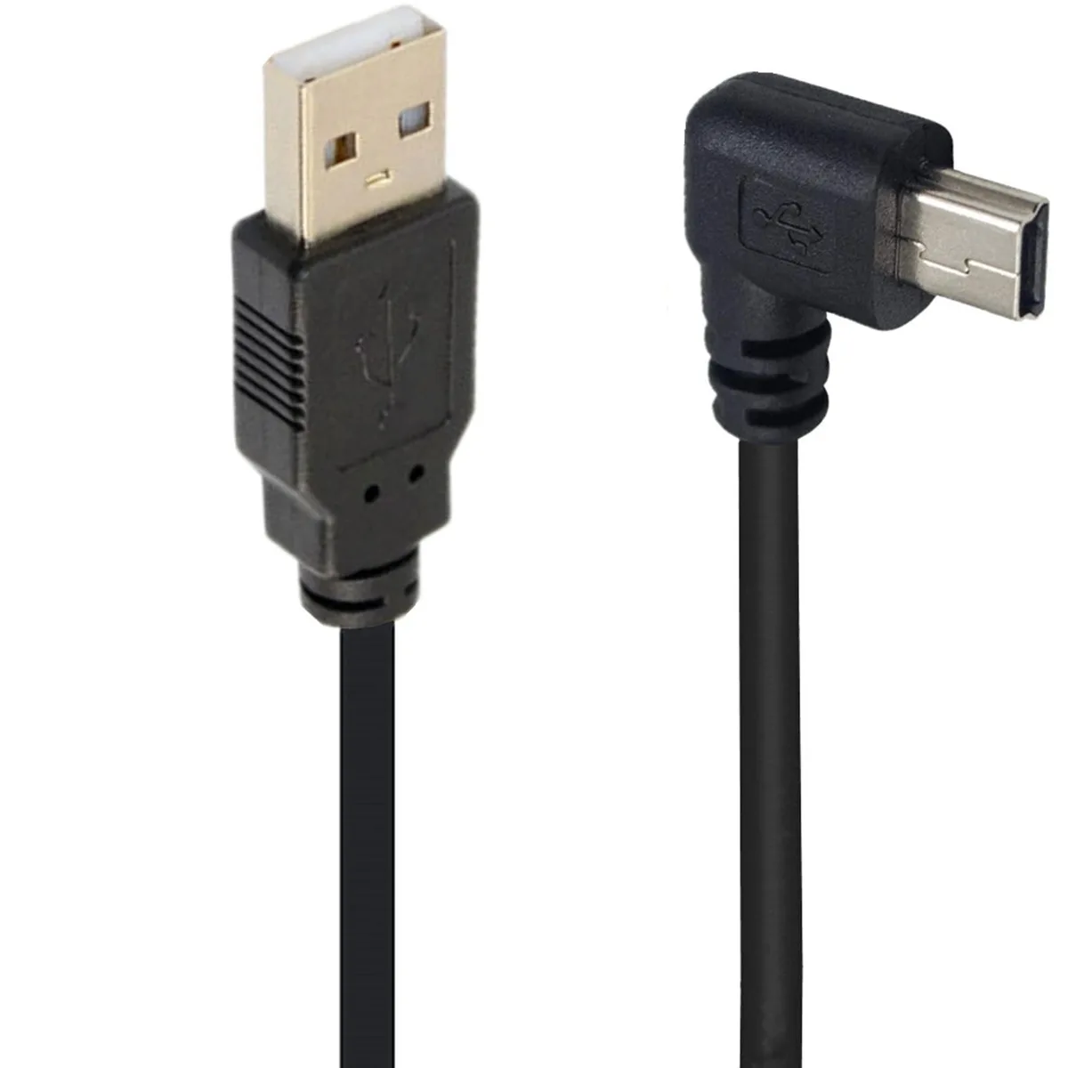 BUCIER BUCIER USB 2.0 Mini 5-Pin Male to USB A Male Cable Left Angle 4.9FT — product photo