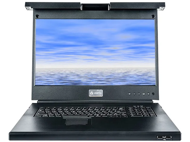 Vertiv Vertiv LRA185KMM-G01 1U 18.5" server rack console — product photo