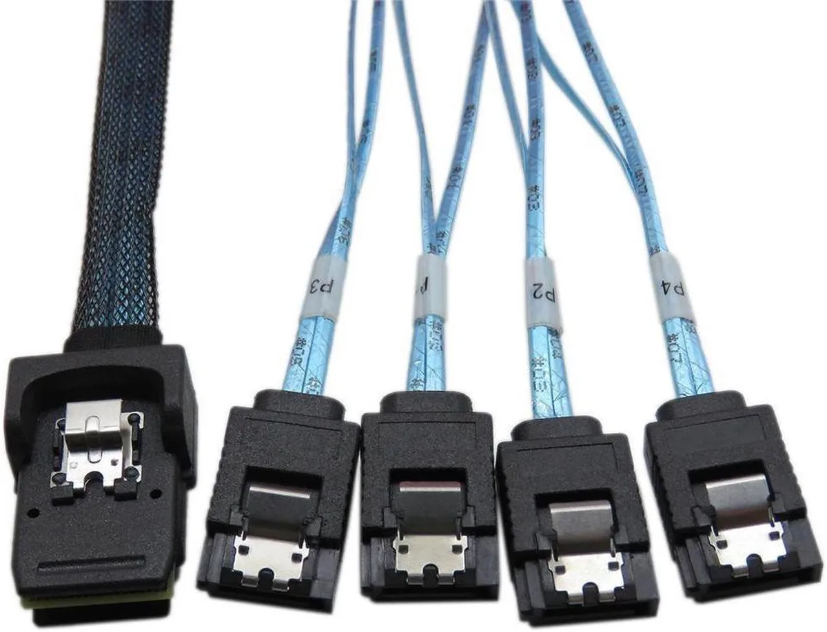 Vszerda Vszerda 1 m Mini SAS 36-pin SFF-8087 to 4 SATA Braided Cable — product photo