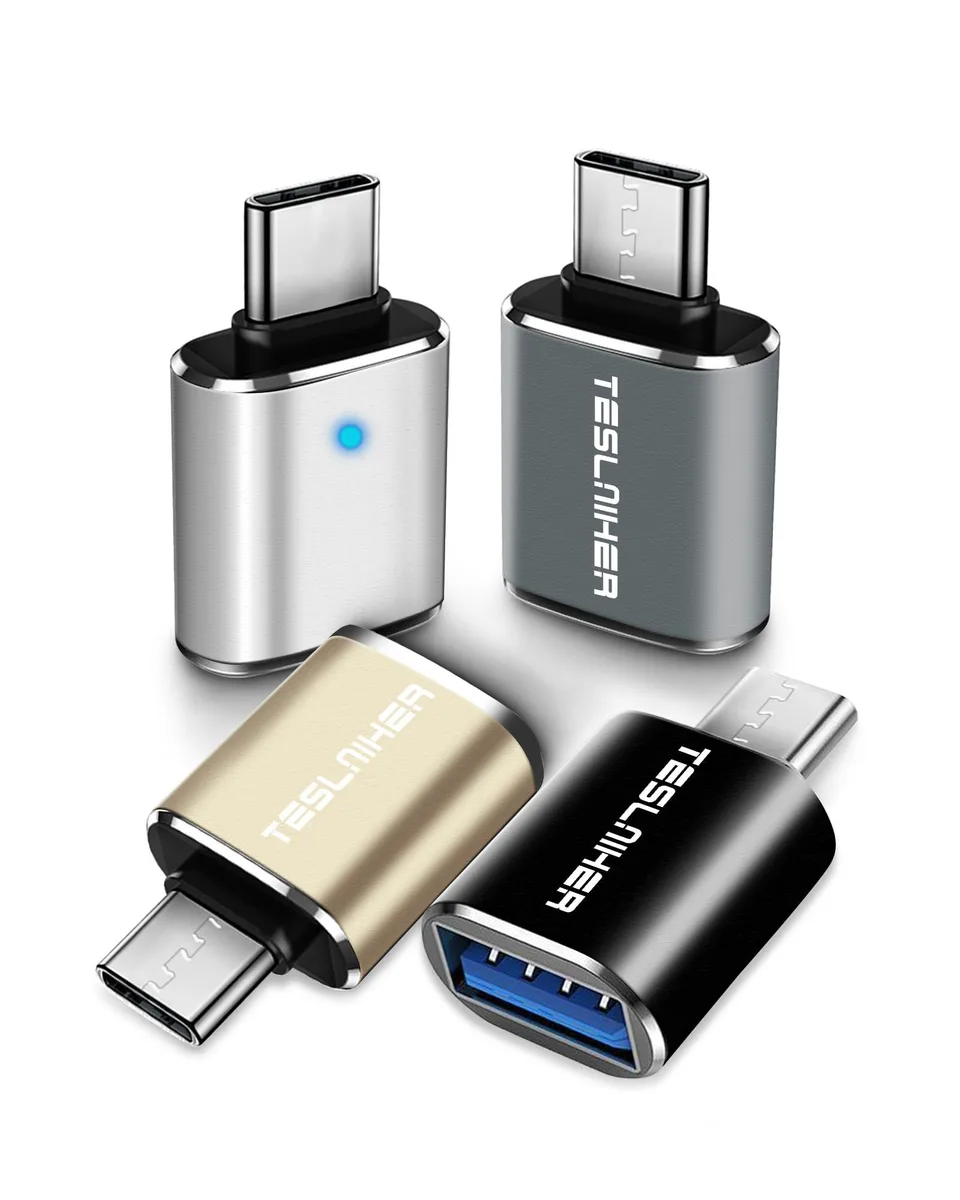 No Sew No Sew USB C to USB 3.0 Adapter 4 Pack Black Silver Gray Gold — product photo