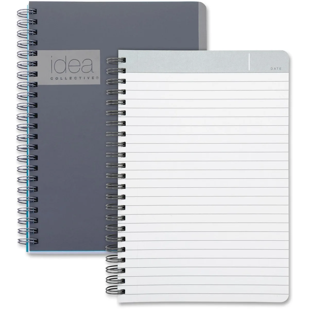Gray soft-cover professional notebook, 80 sheets, compact size