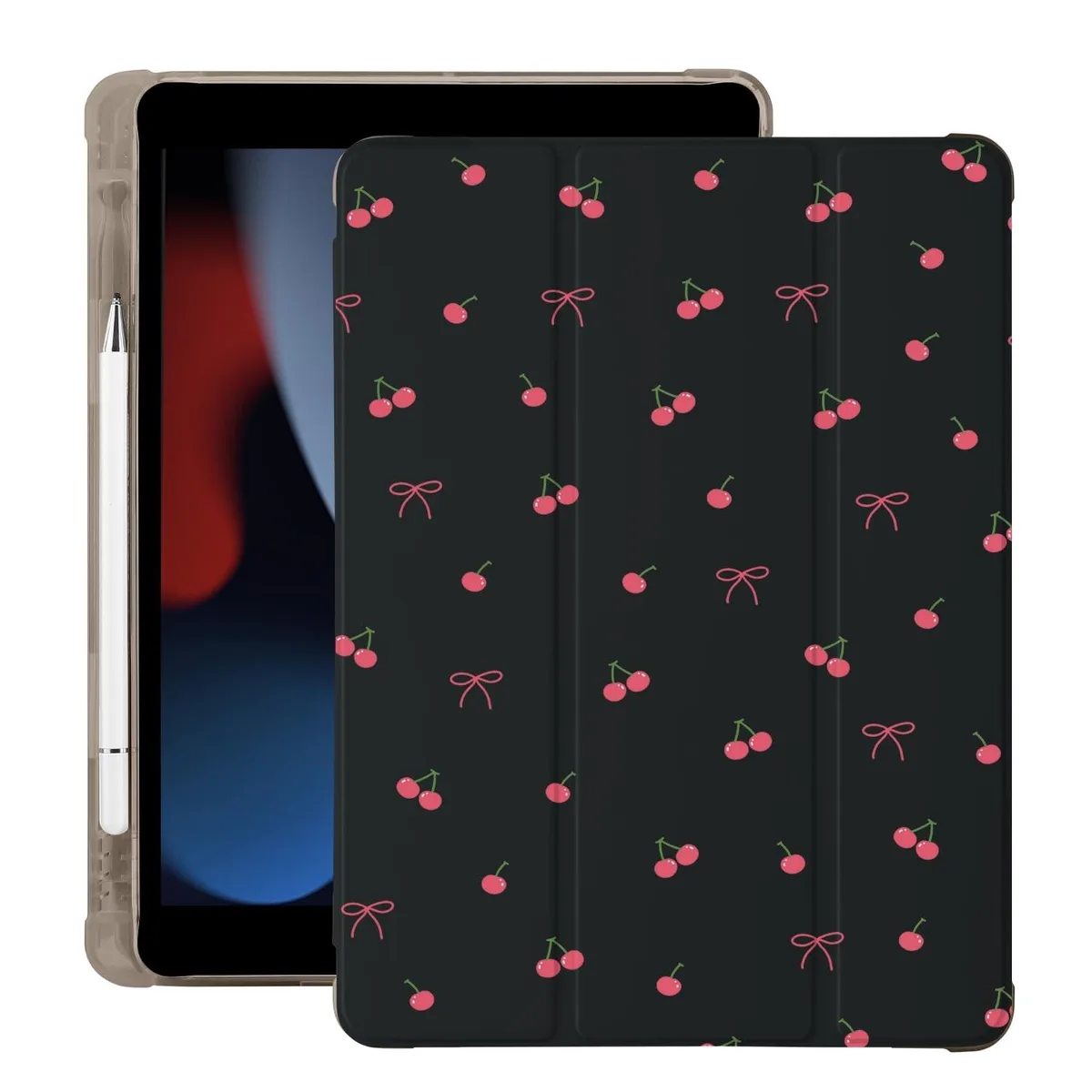 Barrow Mods Barrow Mods 2 in 1 Accessory iPad Air 11 Inch Case M3 2025 M2 2024 Cherry Bow Black — product photo