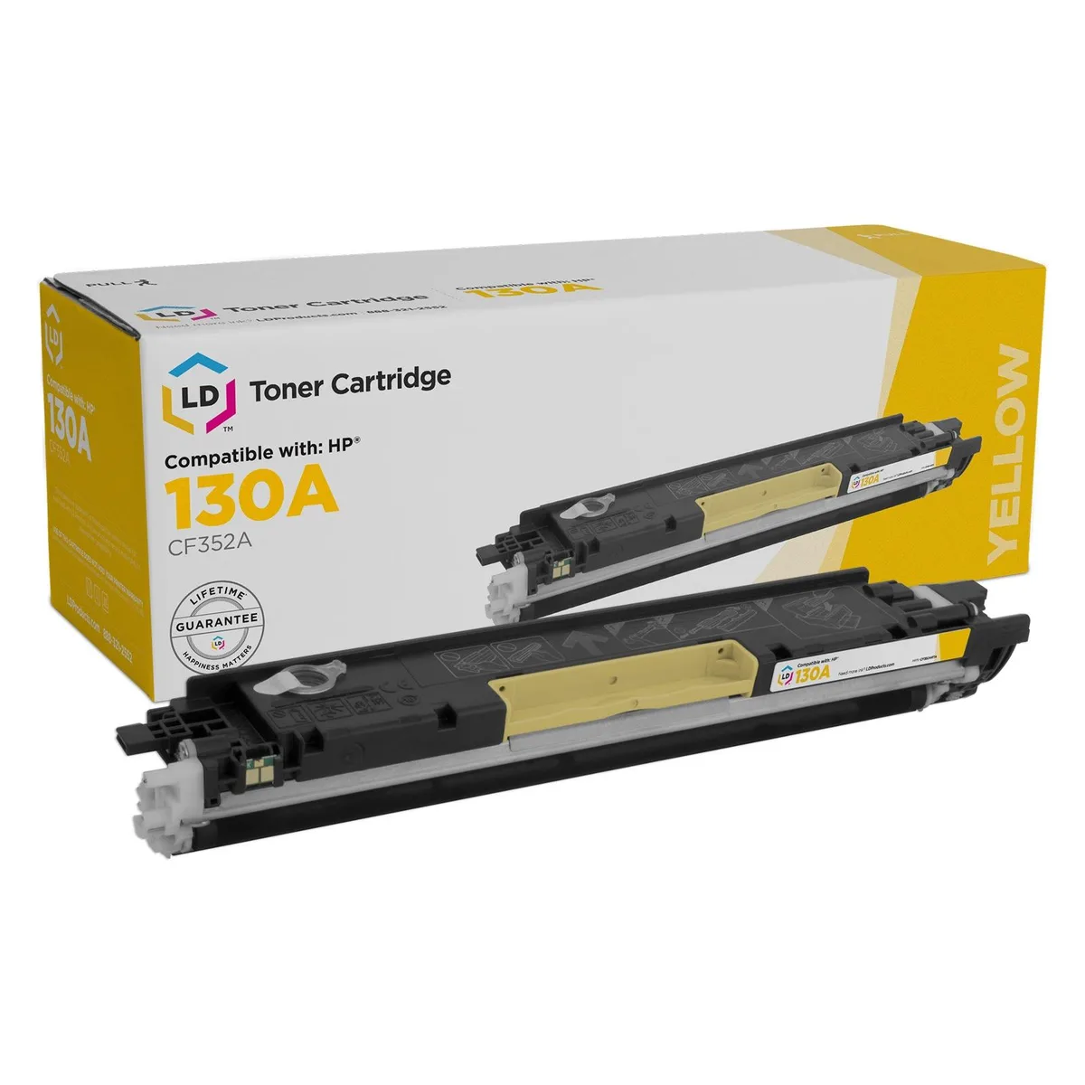 LD Products LD Products 130A CF352A Yellow Toner Cartridge 1000 Pages — product photo