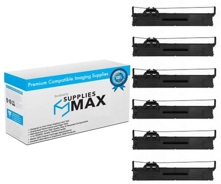 SuppliesMax SuppliesMax Epson S015339 Compatible Black Printer Ribbon 6 Pack — product photo