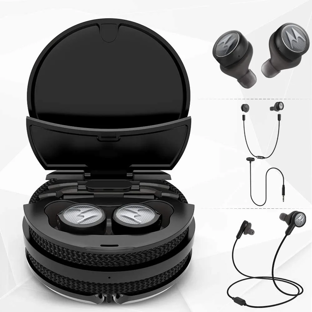 Motorola Motorola Tech 3-in-1 True Wireless Headphones Black IPX5 Bluetooth 5.0 — product photo