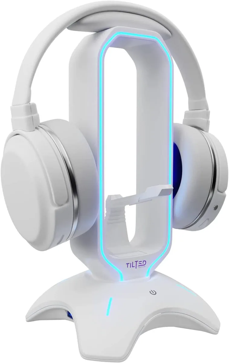 ENVEL ENVEL RGB Headset Stand 3 in 1 USB 3.0 Mouse Bungee White 1.2 lb — product photo