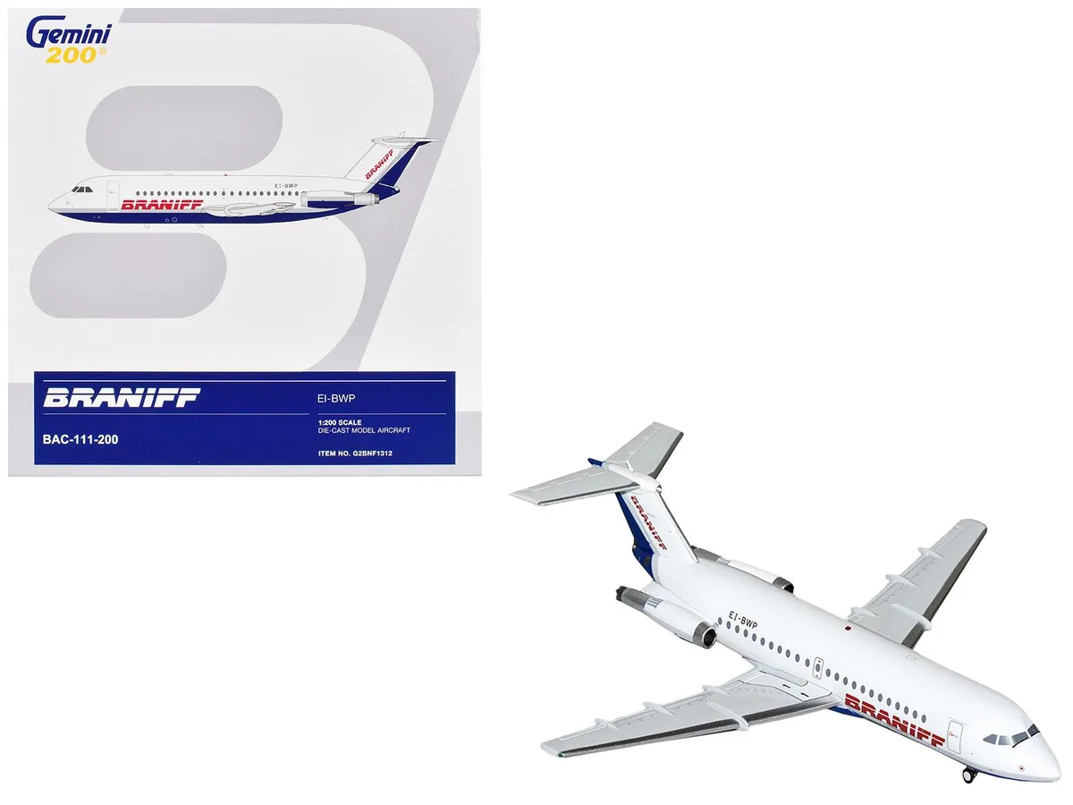 GeminiJets GeminiJets BAC 111-200 Braniff International Airways 1/200 Diecast Hobby Collectible — product photo