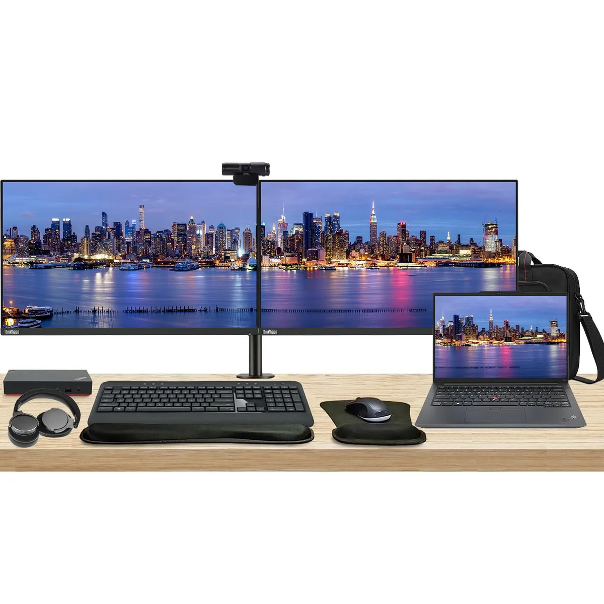 Lenovo Lenovo ThinkPad E14 Gen 5 Ryzen 7 7730U 16 GB 512 GB SSD dual-monitor bundle — product photo