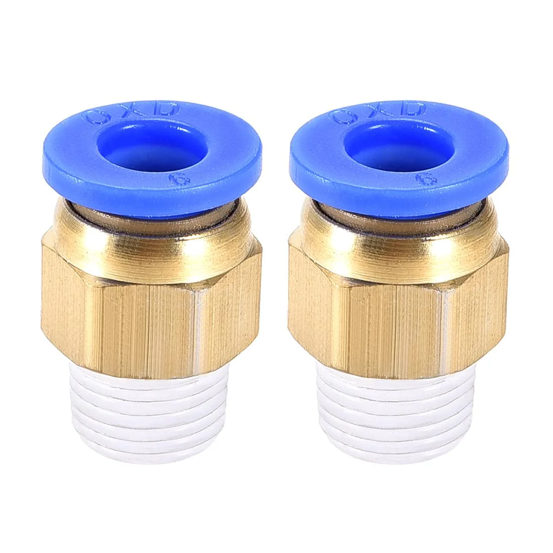 Unique-Bargains Unique-Bargains PT1/8 Push-Fit Tube Fitting 6mm OD 3mm Filament Brass 2pcs — product photo
