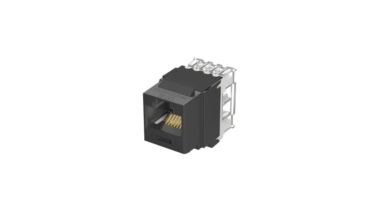 Panduit Panduit NK6X88MBL Cat6a RJ45 UTP keystone punchdown jack, black — product photo