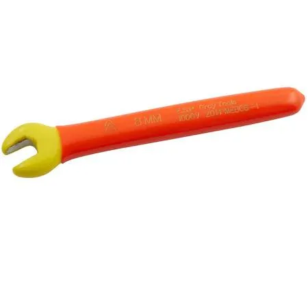 Gray Tools 8mm insulated open-end wrench with orange and yellow safety layers