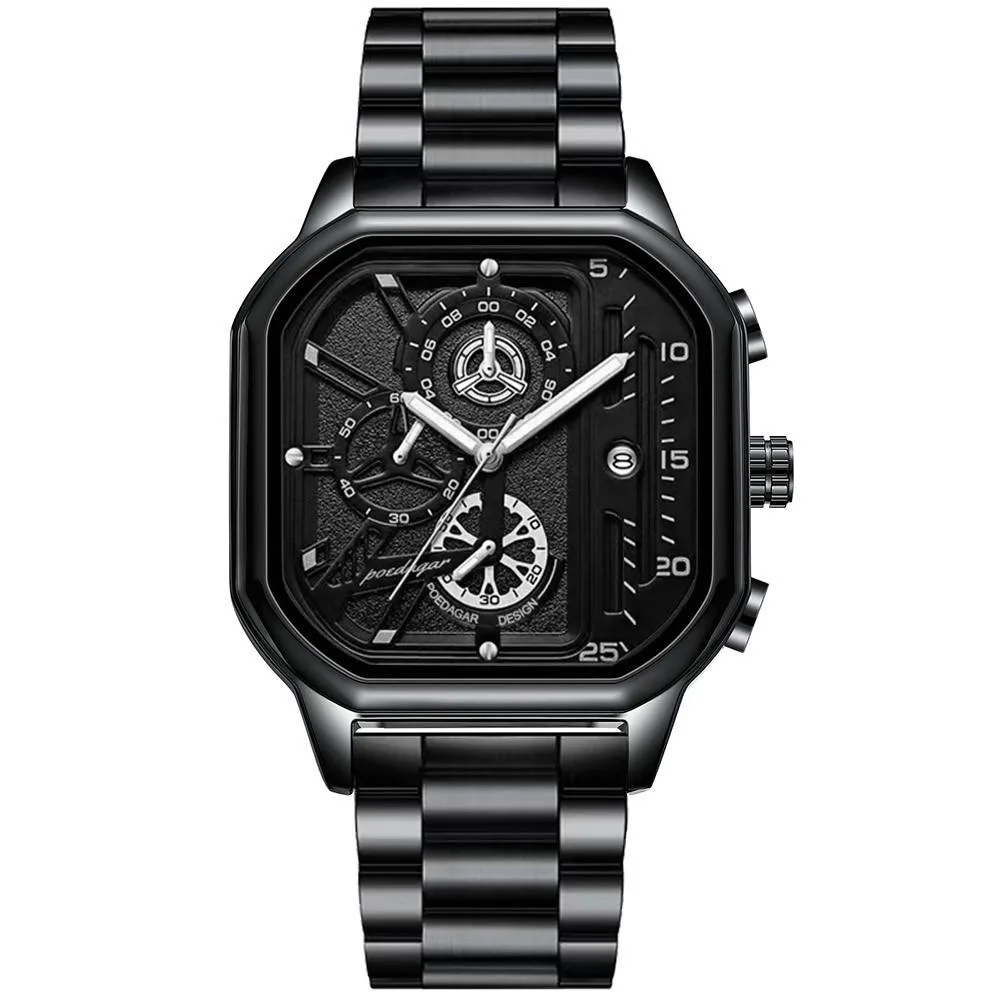 Apec CCTV Apec CCTV Black Stainless Steel Chronograph Watch 3ATM — product photo