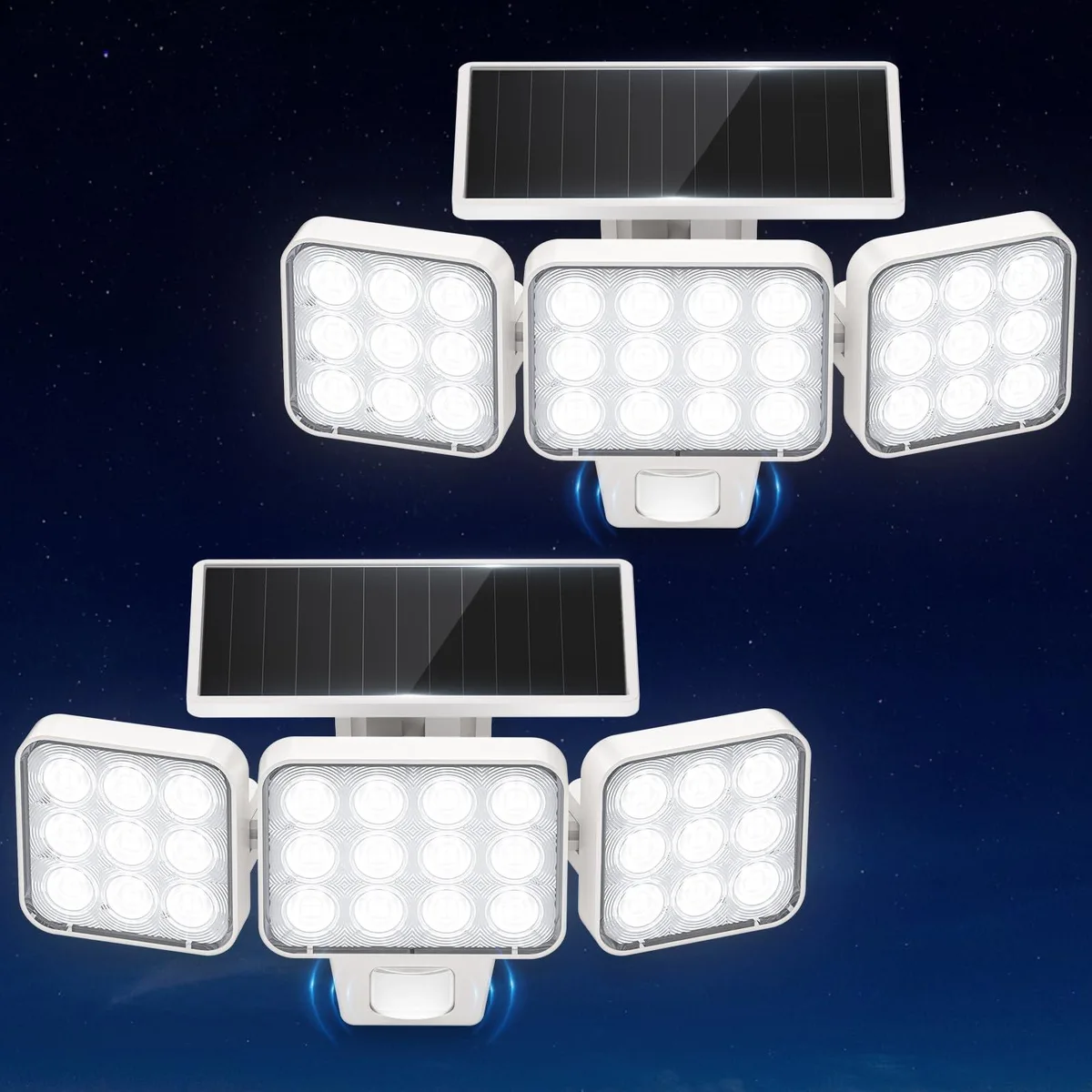  WdtPro Solar Motion Sensor Flood Light 3500LM 2-Pack White — product photo