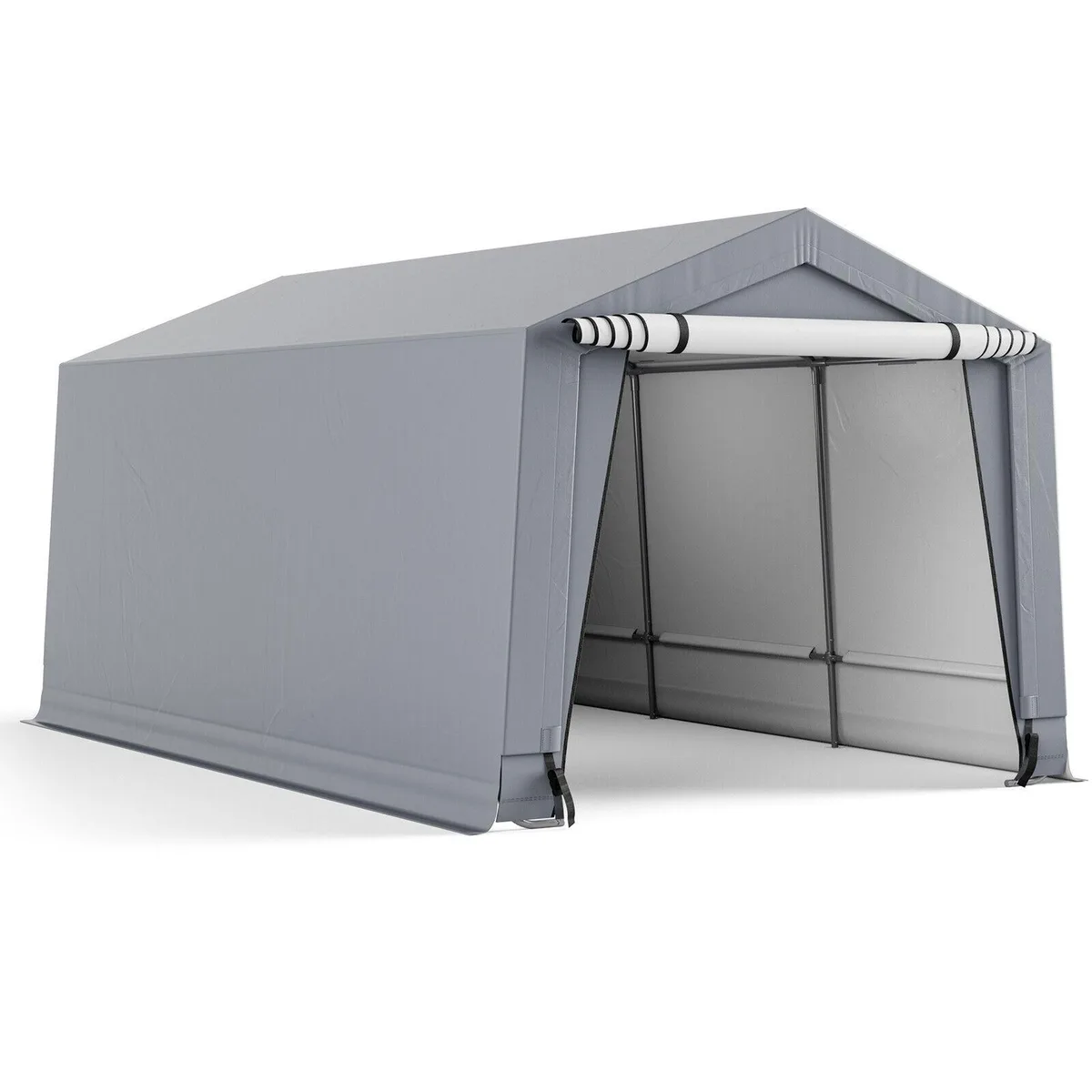 SlickBlue SlickBlue 10 x 16 ft Grey Carport Outdoor Storage Building — product photo