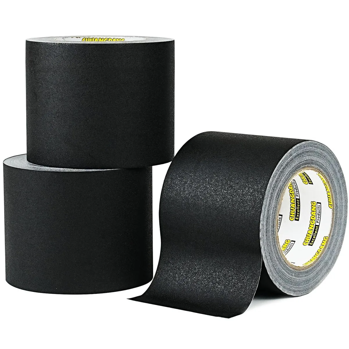 3-Pack Black Gaff Tape 4 inch x 30 Yards 270 mic — product photo