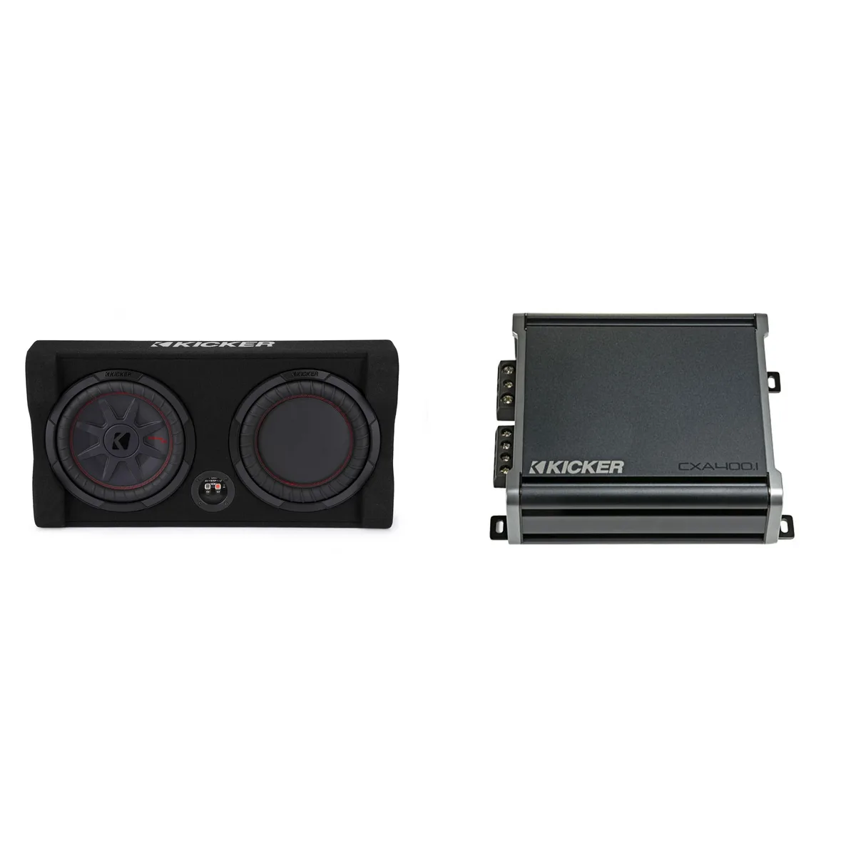 KICKER KICKER Comp RT 10" 48TRTP102 Enclosure & 46CXA4001 Amp car subwoofer — product photo
