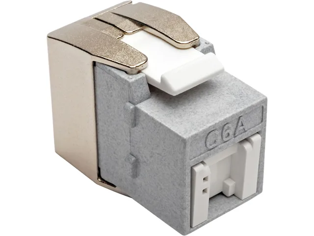 Tripp Lite Tripp Lite N238-001-GY-TFA Cat6a toolless keystone jack, grey — product photo
