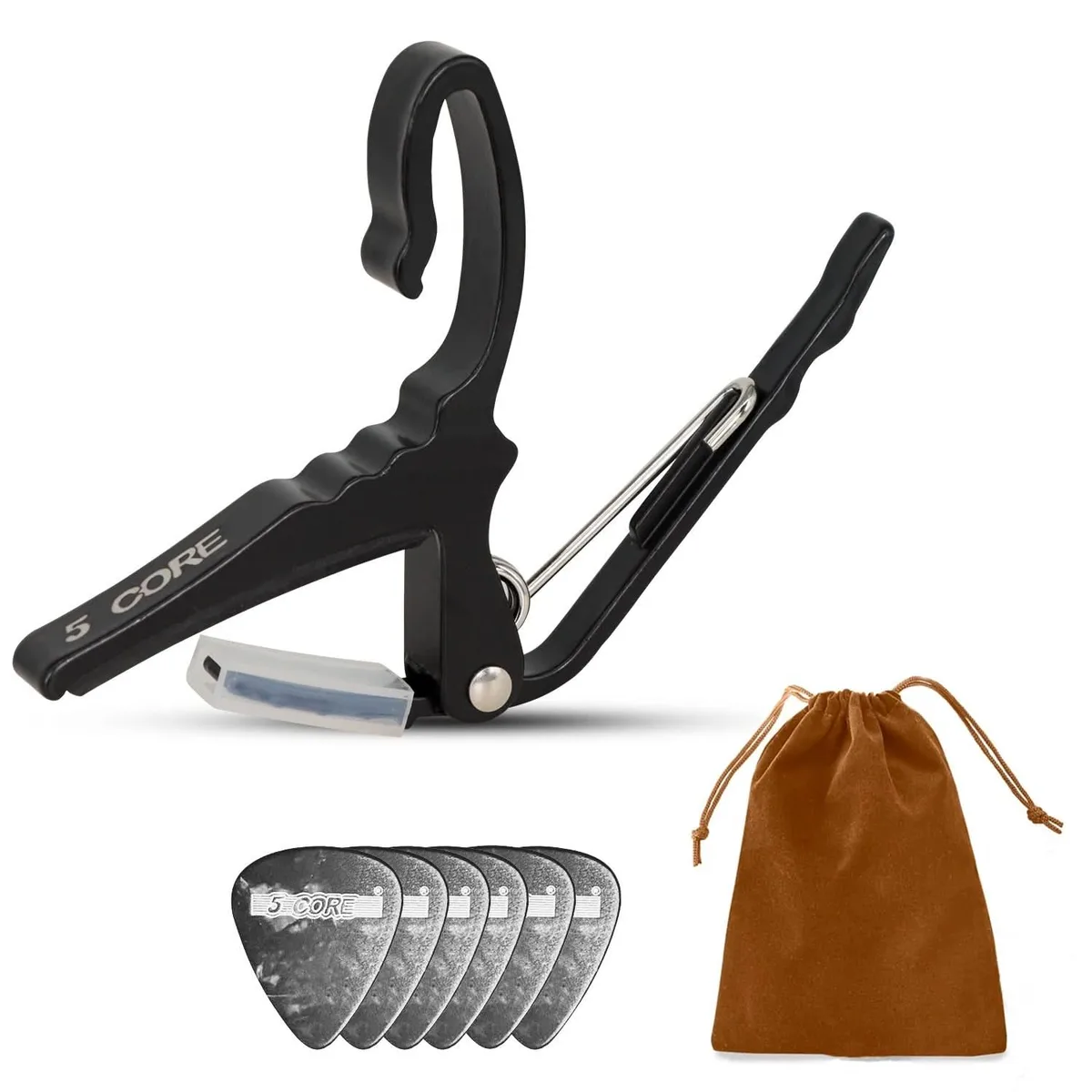 5 Core 5 Core CAPO AL BLK Guitar Capo with Picks and Bag — product photo