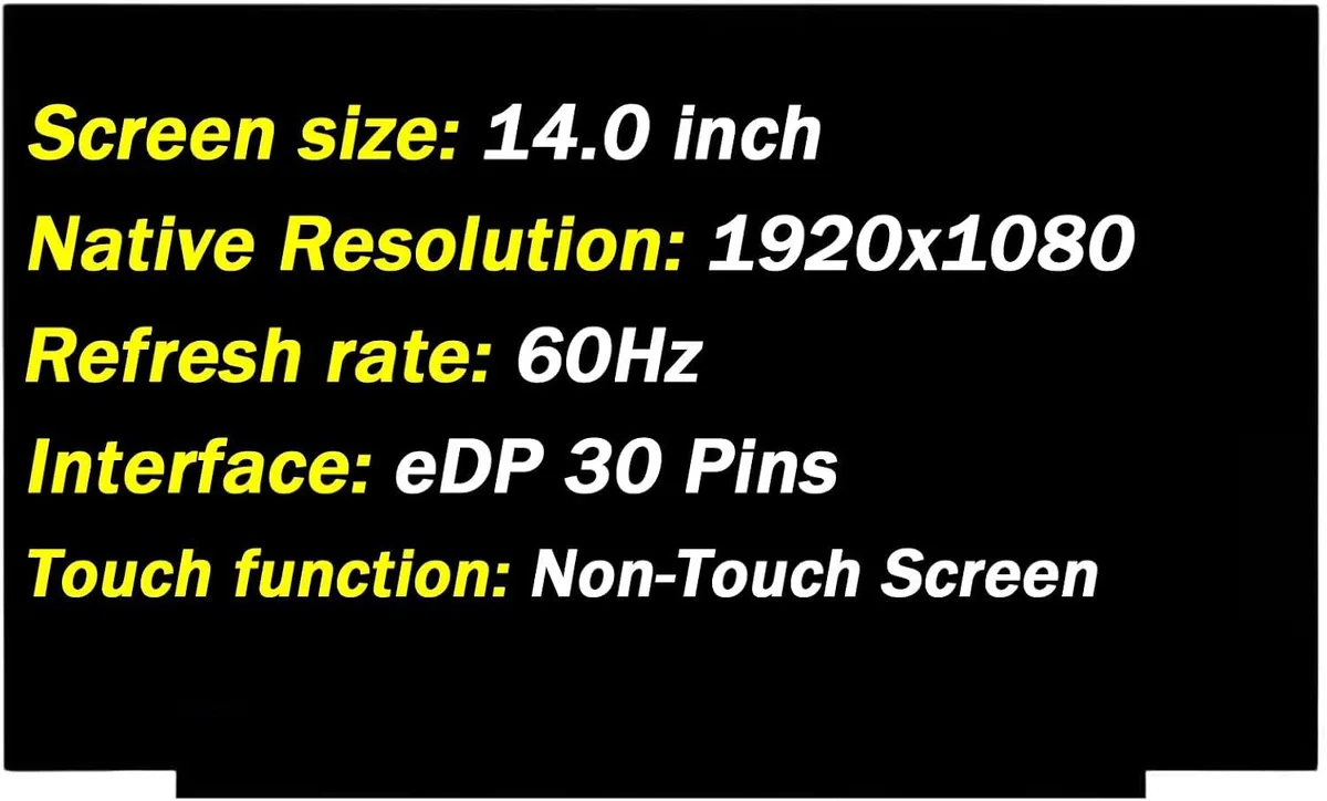 NUOLAISUN NUOLAISUN 14" FHD 1920x1080 60Hz 30Pin Non-Touch Laptop Screen DP/N M02093-J93 — product photo