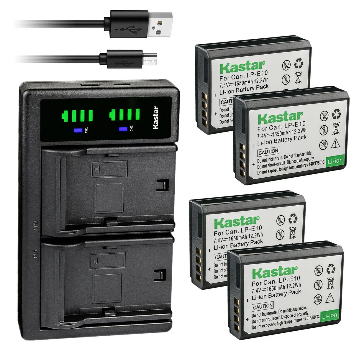 Kastar Kastar LP-E10 4-Pack Battery &amp; LTD2 USB Charger — product photo