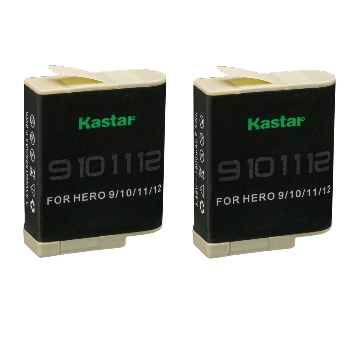 Kastar Kastar 2-Pack Battery for GoPro HERO 12/11/10/9 Black 1900mAh 7.3Wh — product photo