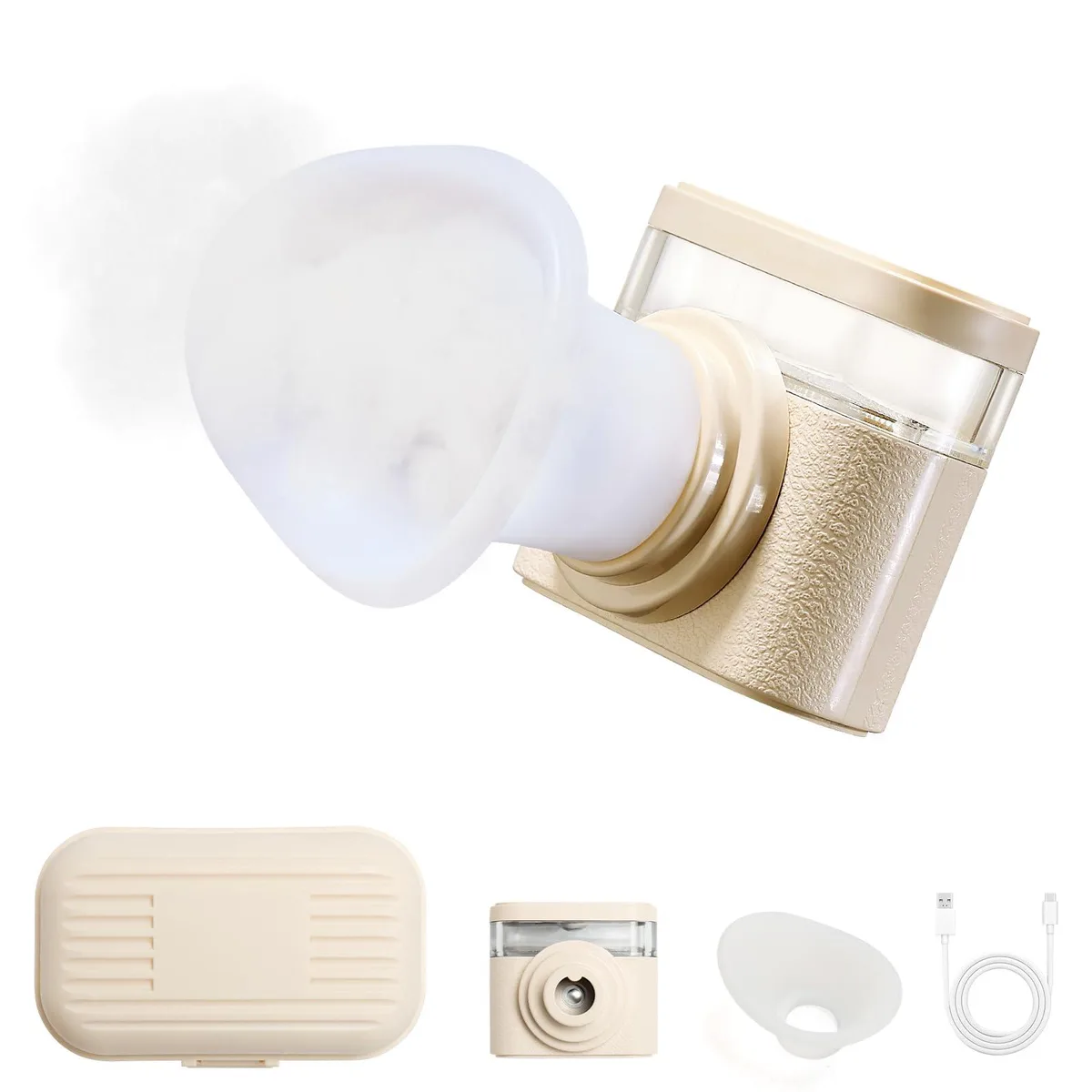 Hamilton Beach NKQ-001 Eye Steamer, 3 Heat Settings (113°F/131°F/149°F), 1000mAh Battery, White — product photo