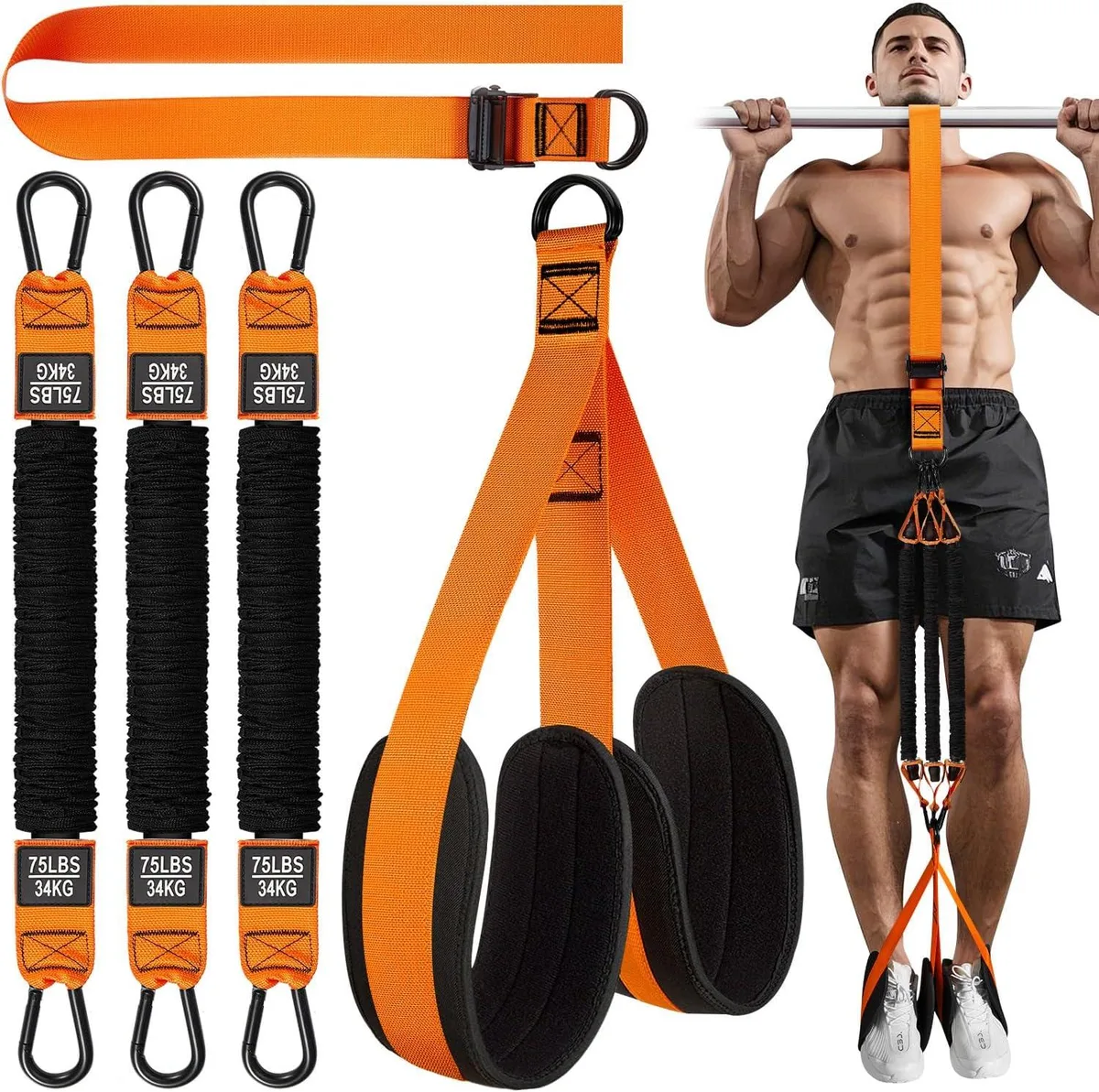 TAURKENAM TAURKENAM Pull-Up Assistance Bands 3-Pack with Adjustable Straps and Sponge Pads — product photo