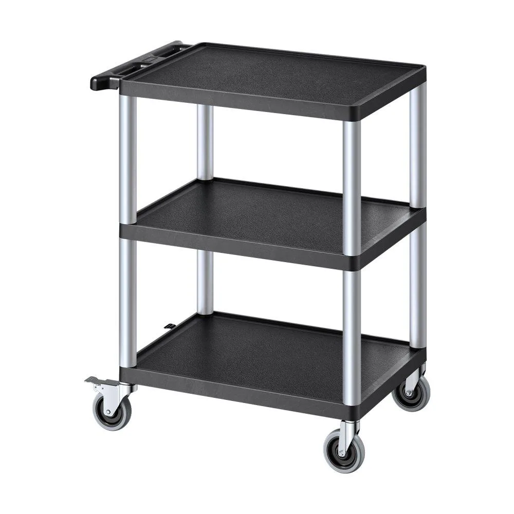 VEVOR VEVOR Utility Cart 300 lbs 27.6 x 18.1 in Three Shelf Black — product photo