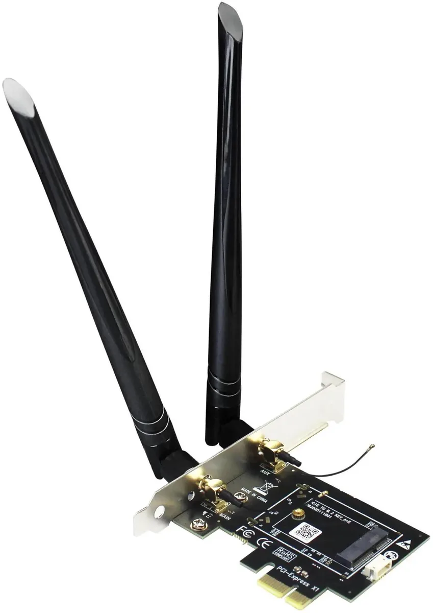 SMUGDESK SMUGDESK WA01 M.2 EKey to PCIe X1 WiFi Bluetooth Adapter — product photo