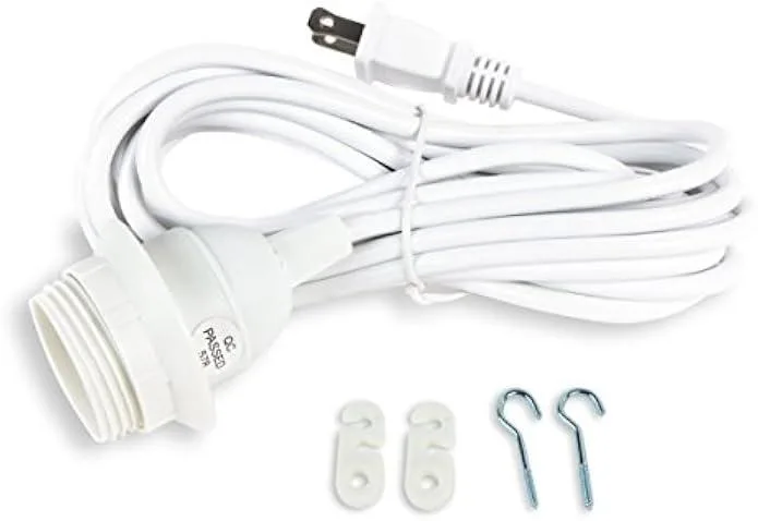 usbroway usbroway 15 Feet Hanging Lantern Cord White E26 — product photo