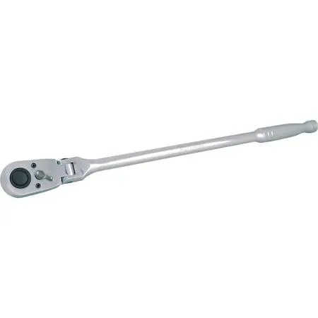 Polished chrome 1/2 inch drive flex head ratchet, 17-3/4 inch handle, 48 tooth mechanism