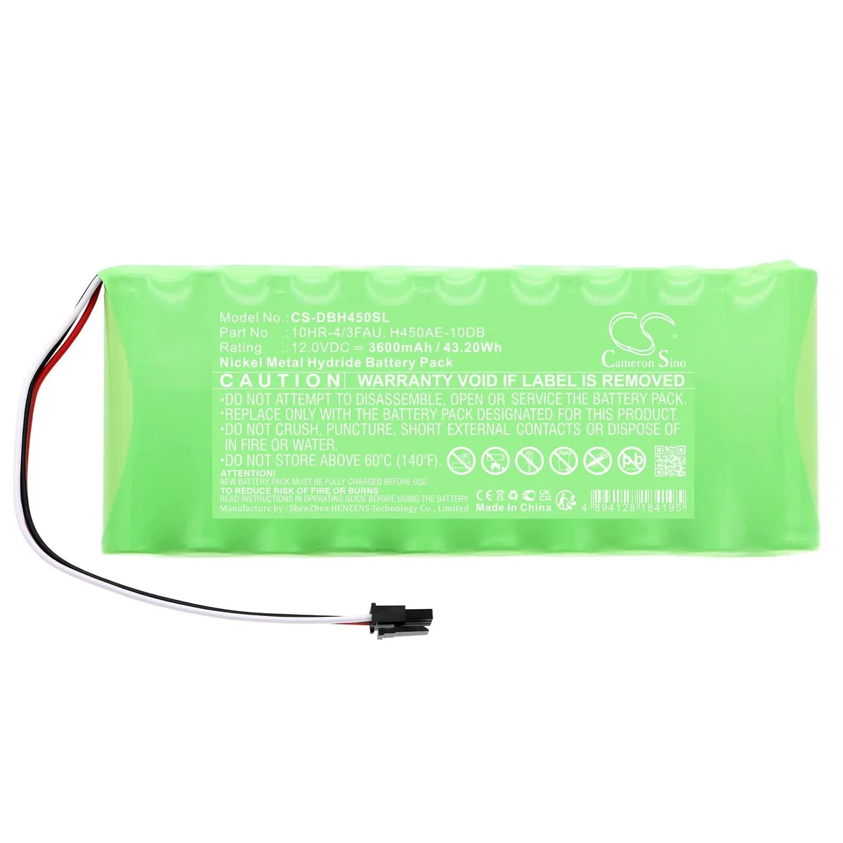  Cameron Sino ACCUVOTE-TSX Battery 3600mAh 3.8V 178.05x69.6x18.03mm — product photo