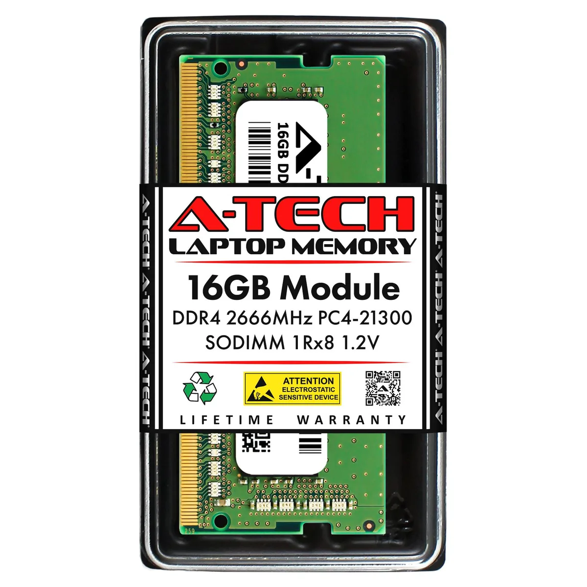 A-Tech A-Tech 16GB DDR4 2666MHz CL19 1.2V 260-Pin SODIMM Laptop RAM — product photo
