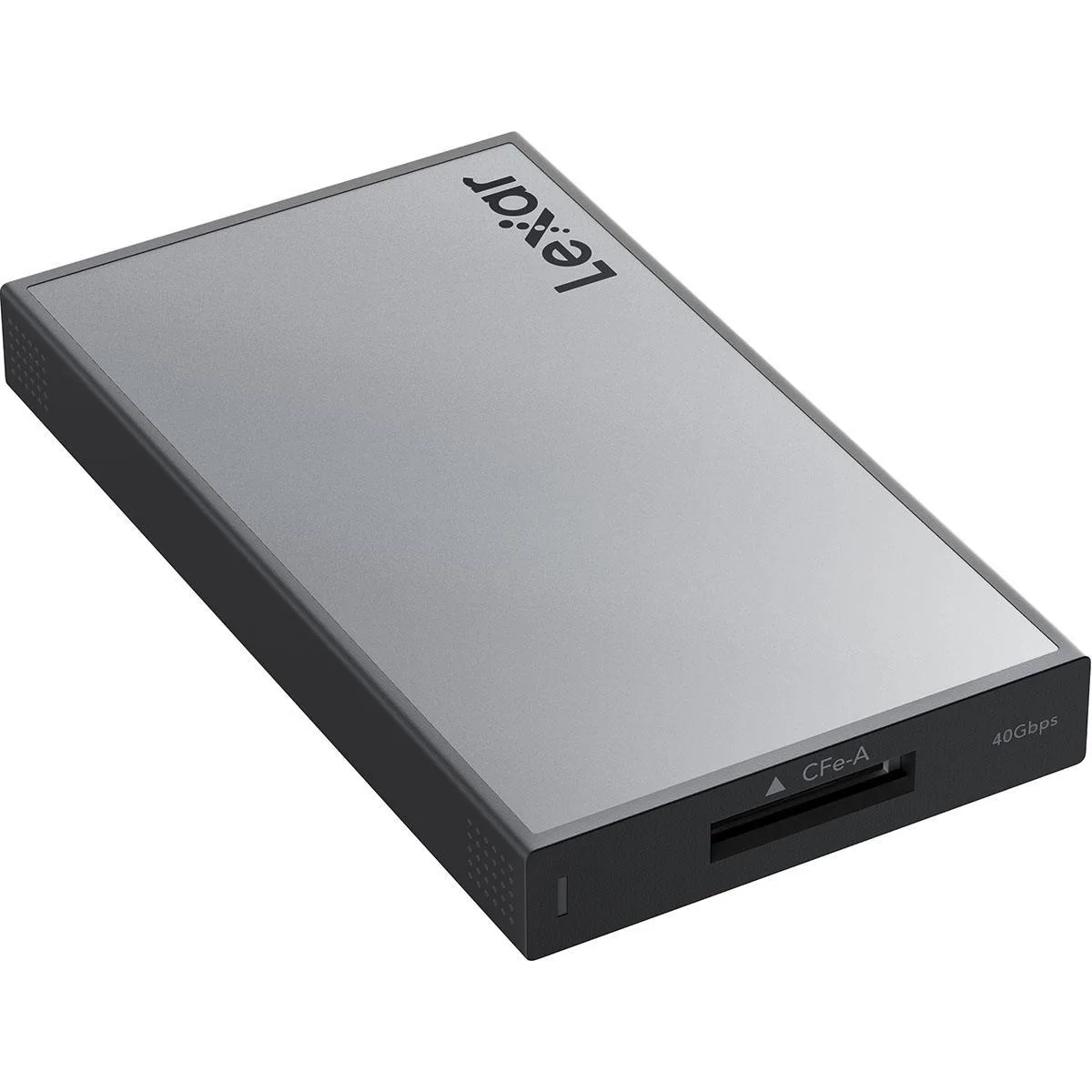 Lexar CFexpress 4.0 Type A card reader with aluminum finish and USB-C cable
