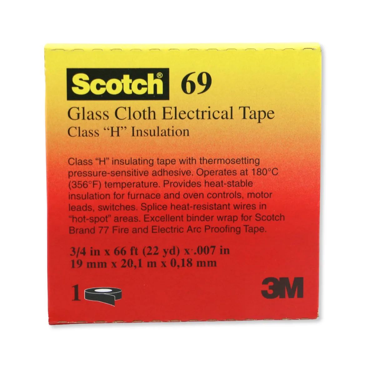 3M 3M Scotch 69 Electrical Glass Cloth Tape White 66 ft — product photo