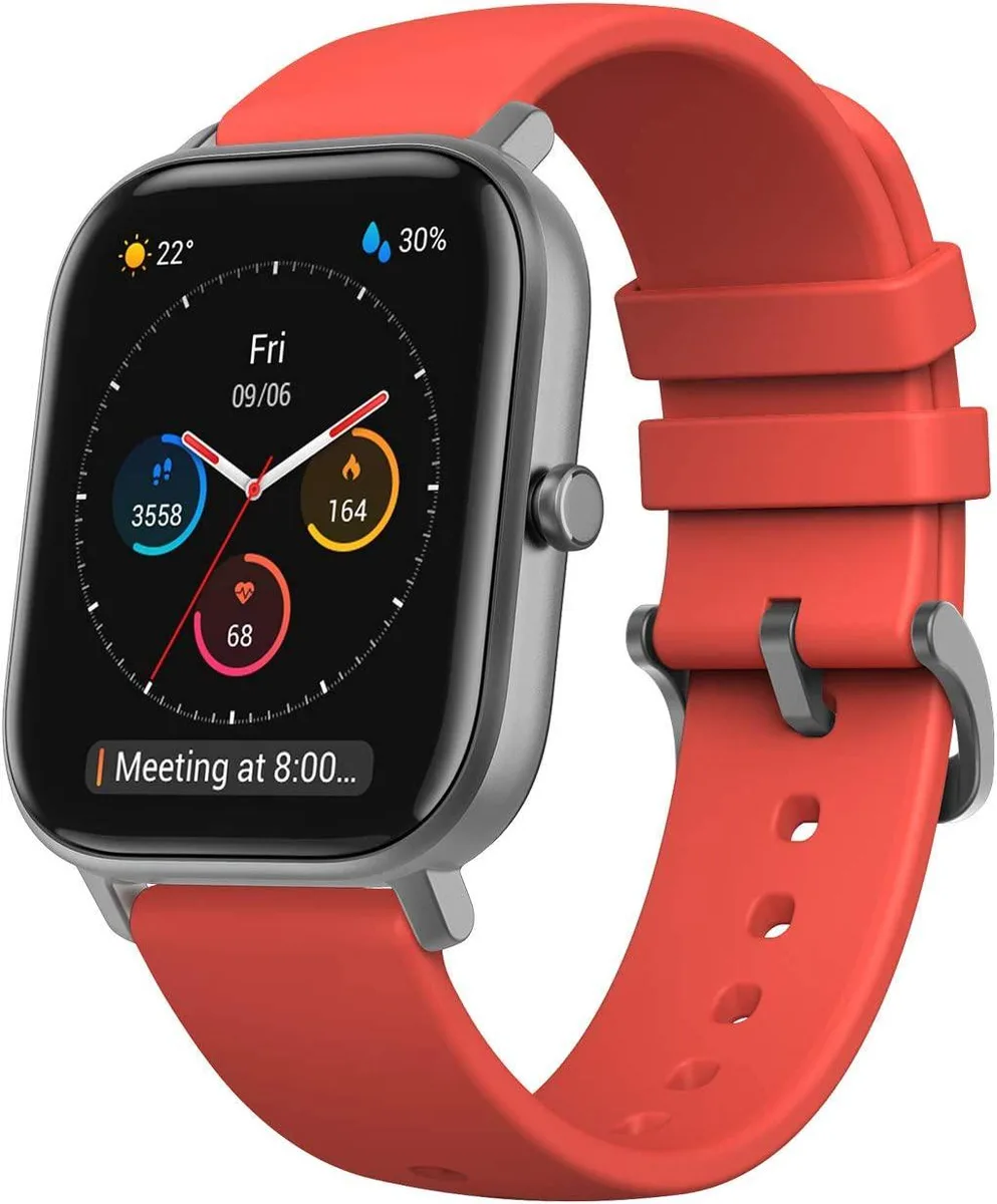 Corn Electronics Corn Electronics GTS Smartwatch Vermillion Orange 1.65" AMOLED 14-Day Battery 5 ATM — product photo