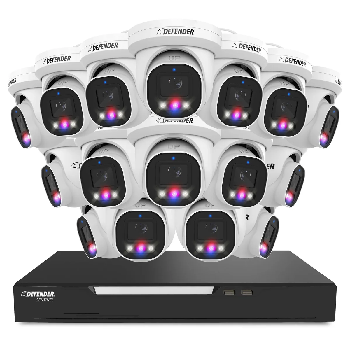 Defender Defender Sentinel Pro Turret 4K 16CH NVR PoE 16 Metal Cameras 12TB HDD — product photo